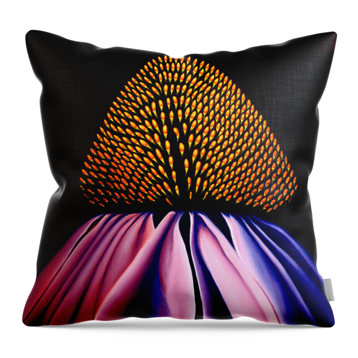 Echinacea Throw Pillow featuring the painting Echinacea by Anni Adkins