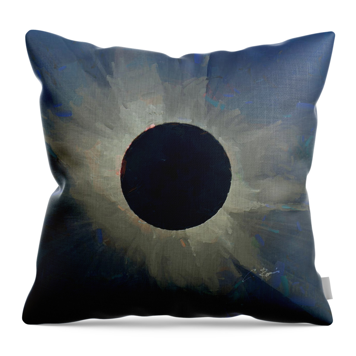 Eclipse Throw Pillow featuring the digital art Eclipse 2017 by Charlie Roman