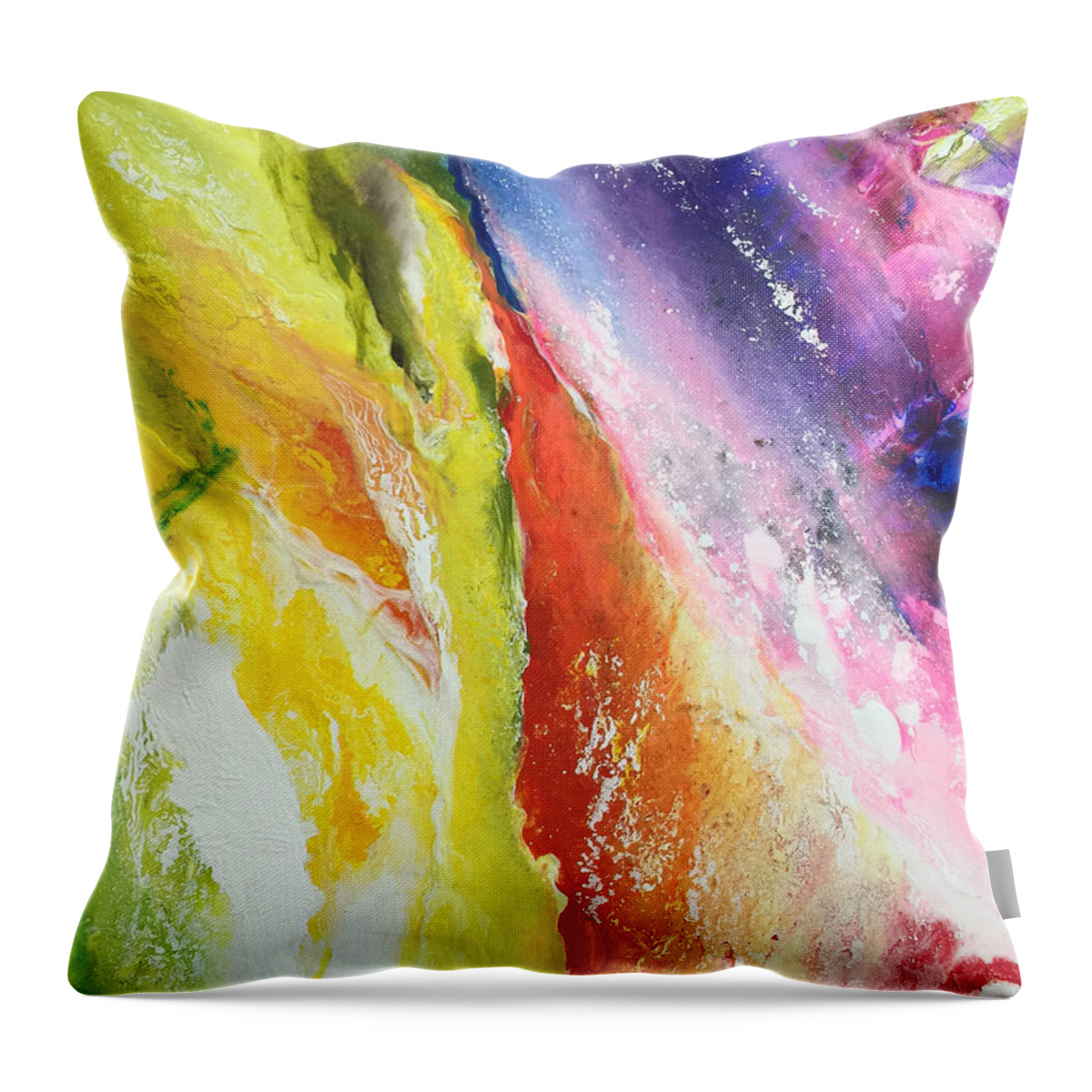 Abstract Throw Pillow featuring the painting Ecstatic by Linda Bailey