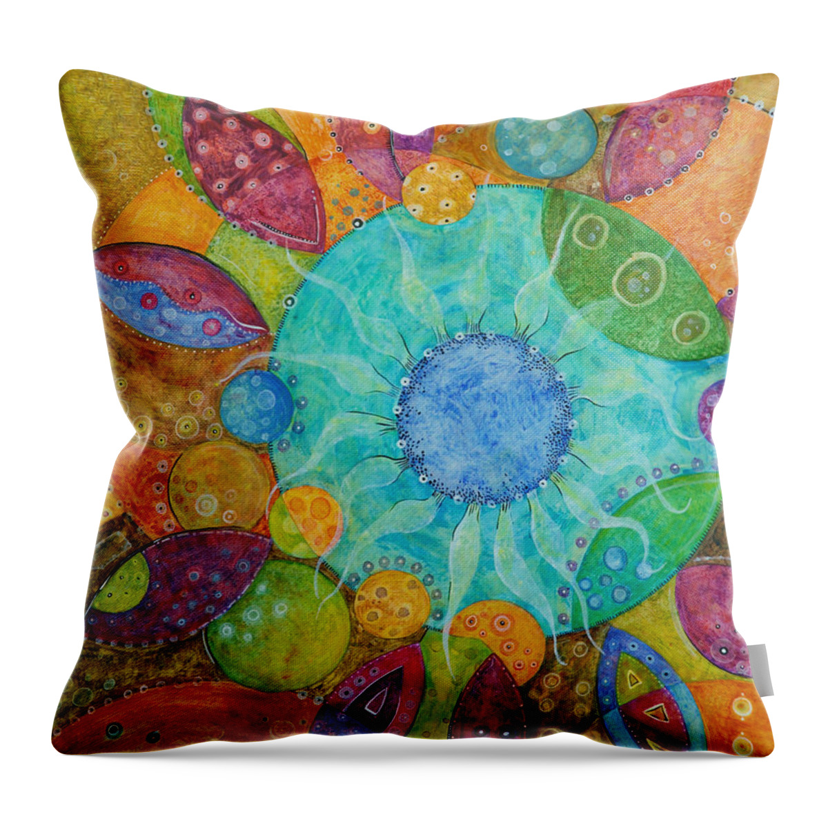 Contemporary Throw Pillow featuring the painting Effervescent by Tanielle Childers
