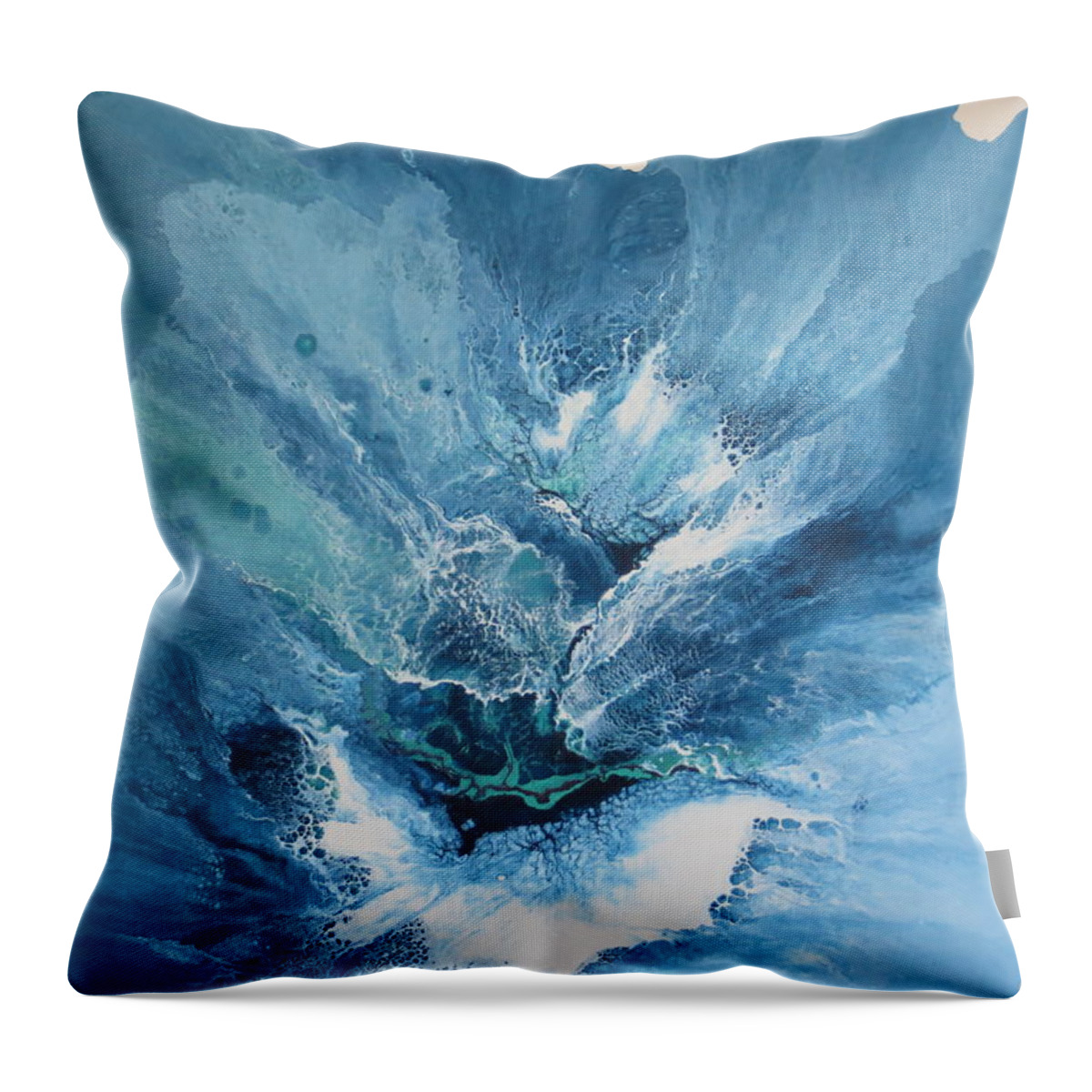 Abstract Throw Pillow featuring the painting Effusion by Soraya Silvestri