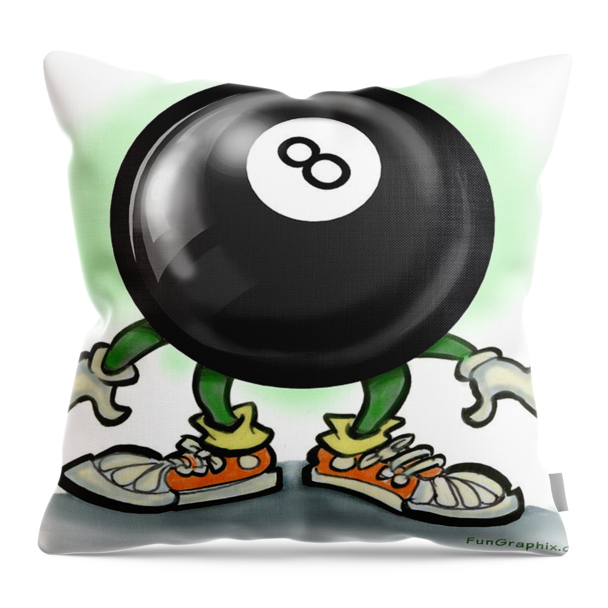 Eightball Throw Pillow featuring the greeting card Eightball by Kevin Middleton