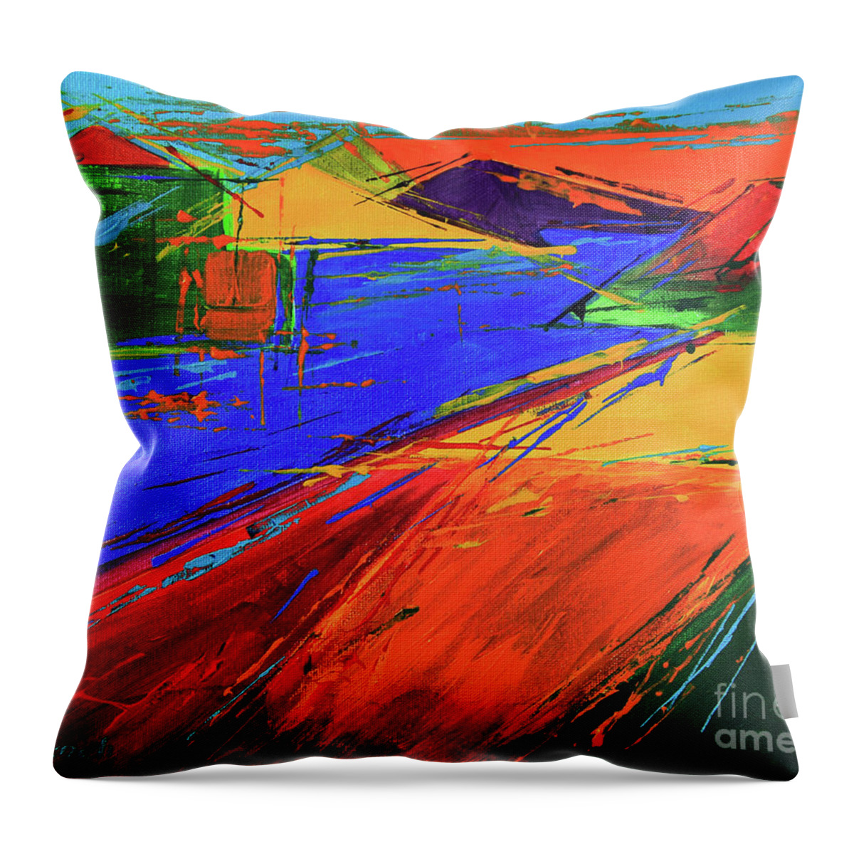Art Throw Pillow featuring the painting Electric Color by Jeanette French