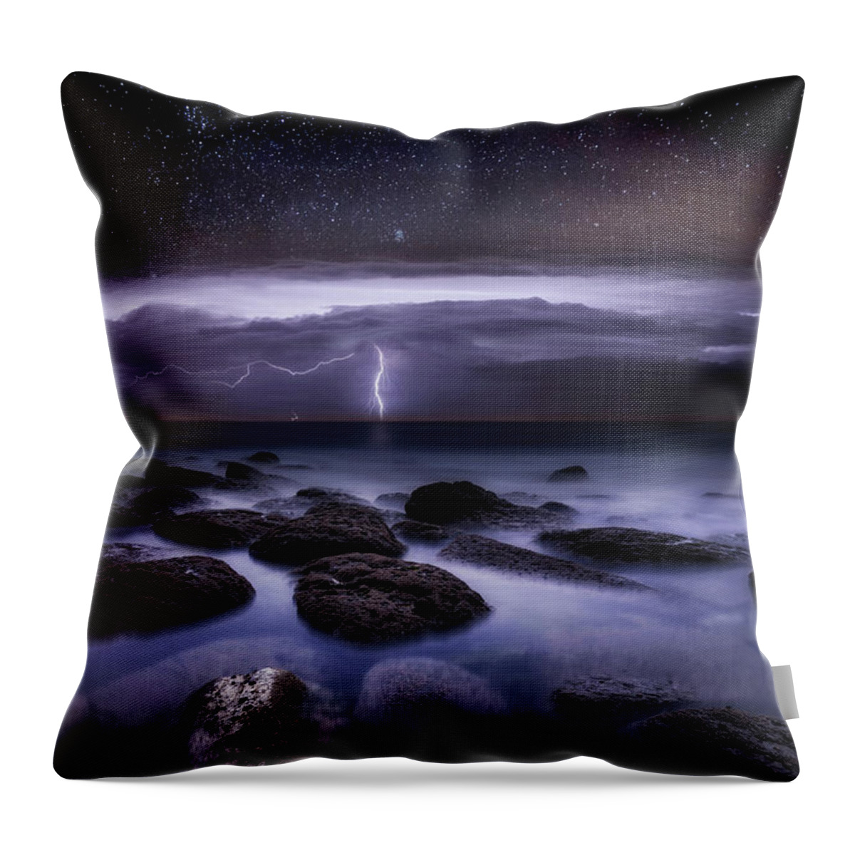 Landscape Throw Pillow featuring the photograph Electric dreams by Jorge Maia