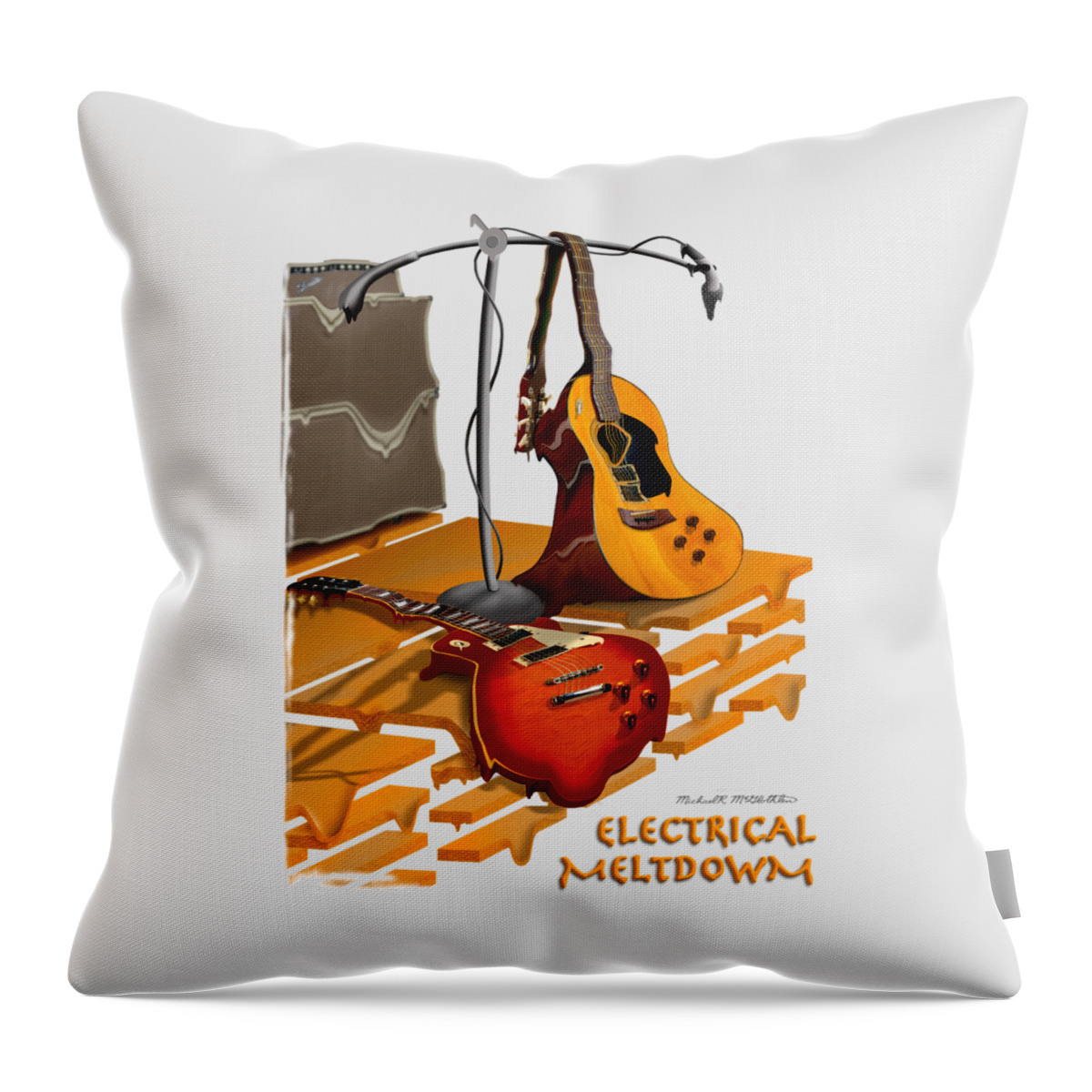 T-shirt Throw Pillow featuring the photograph Electrical Meltdown SE by Mike McGlothlen