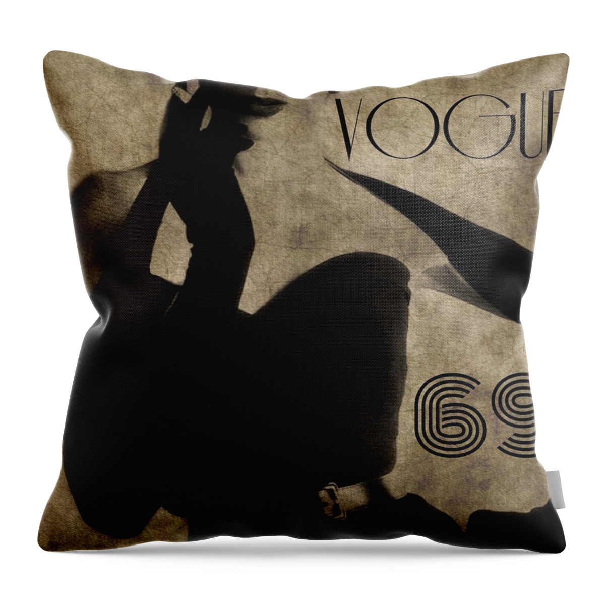 Vintage Throw Pillow featuring the digital art Elegant 69 Vogue by Paul Lovering