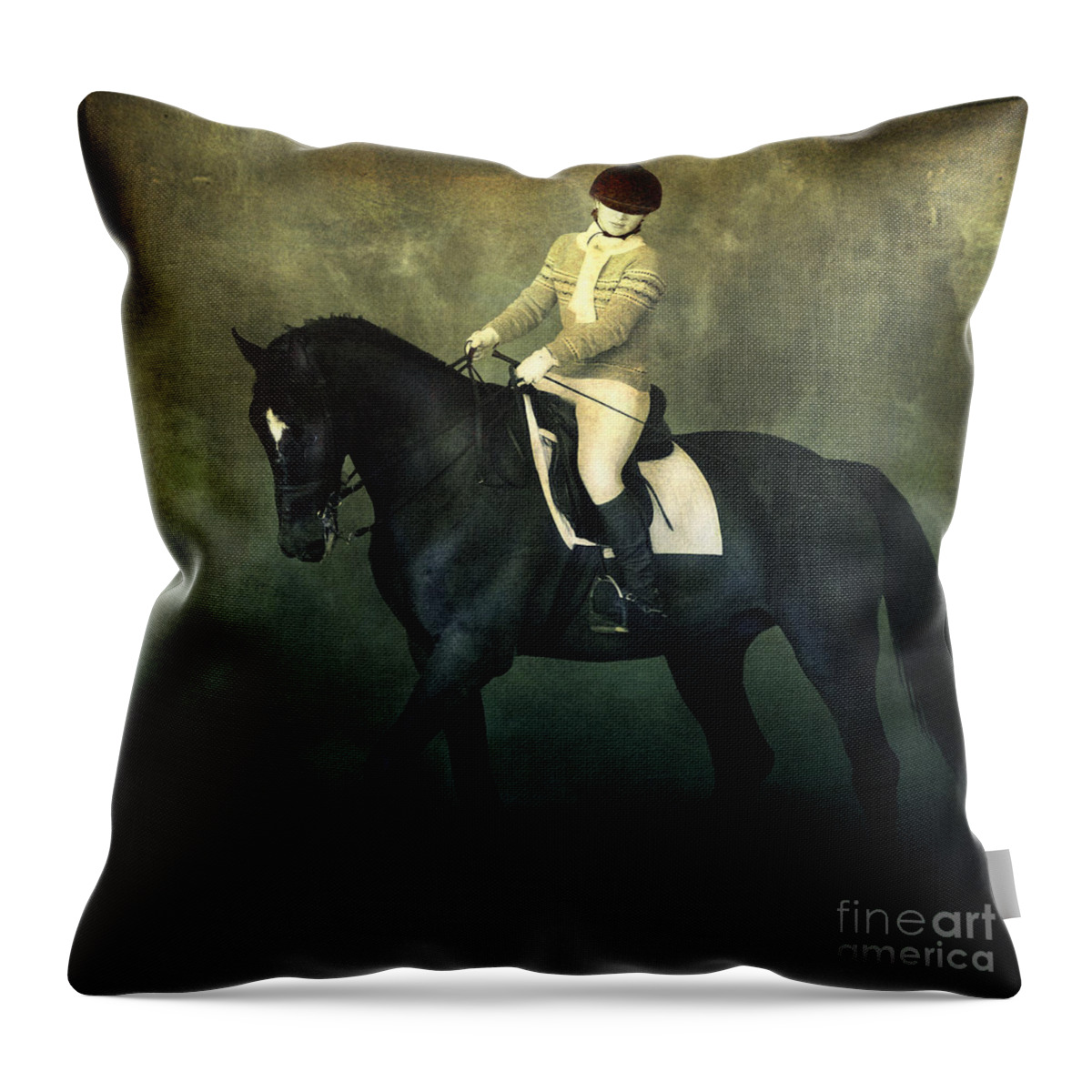 Horse Throw Pillow featuring the photograph Elegant Horse Rider by Dimitar Hristov
