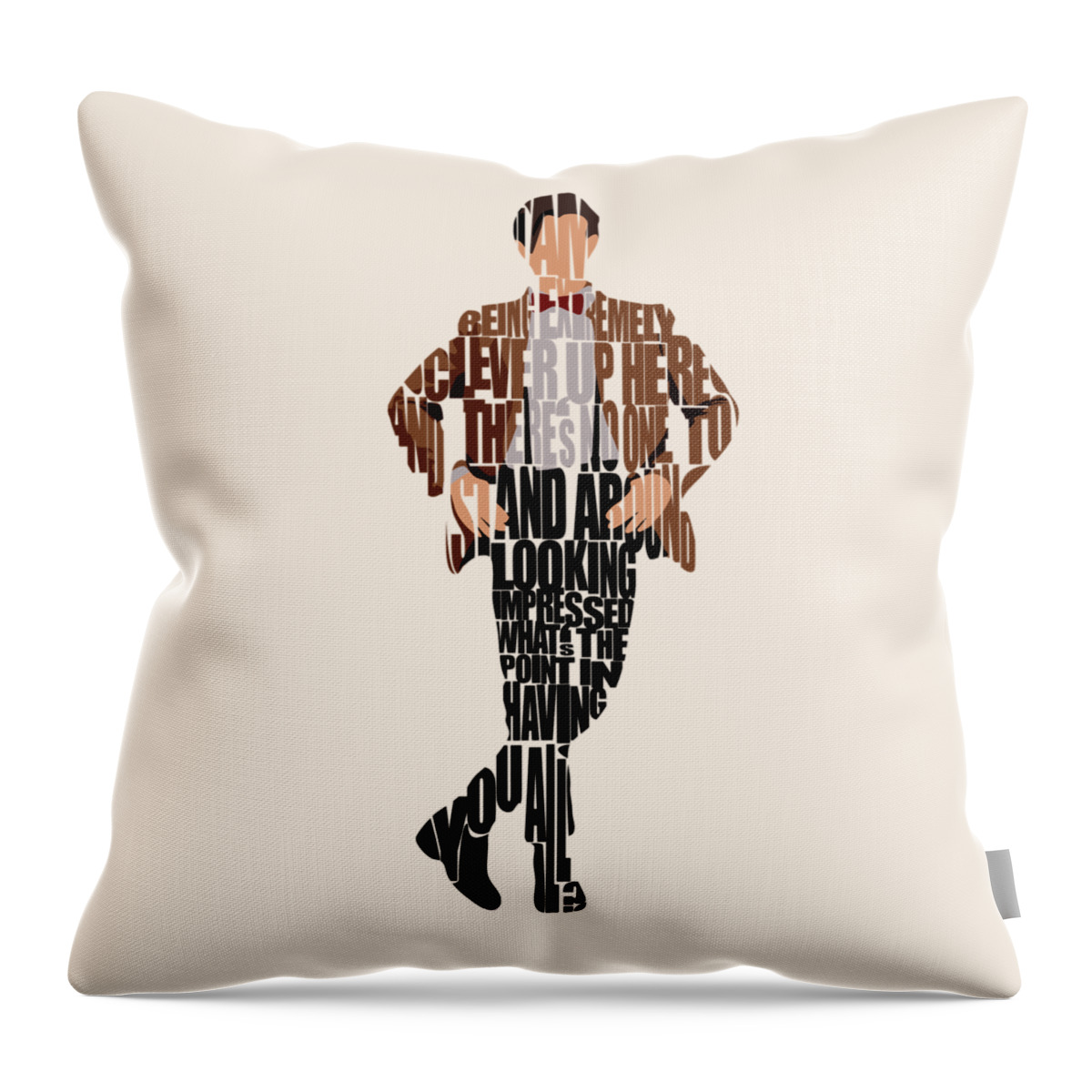 Eleventh Doctor Throw Pillow featuring the digital art Eleventh Doctor - Doctor Who by Inspirowl Design