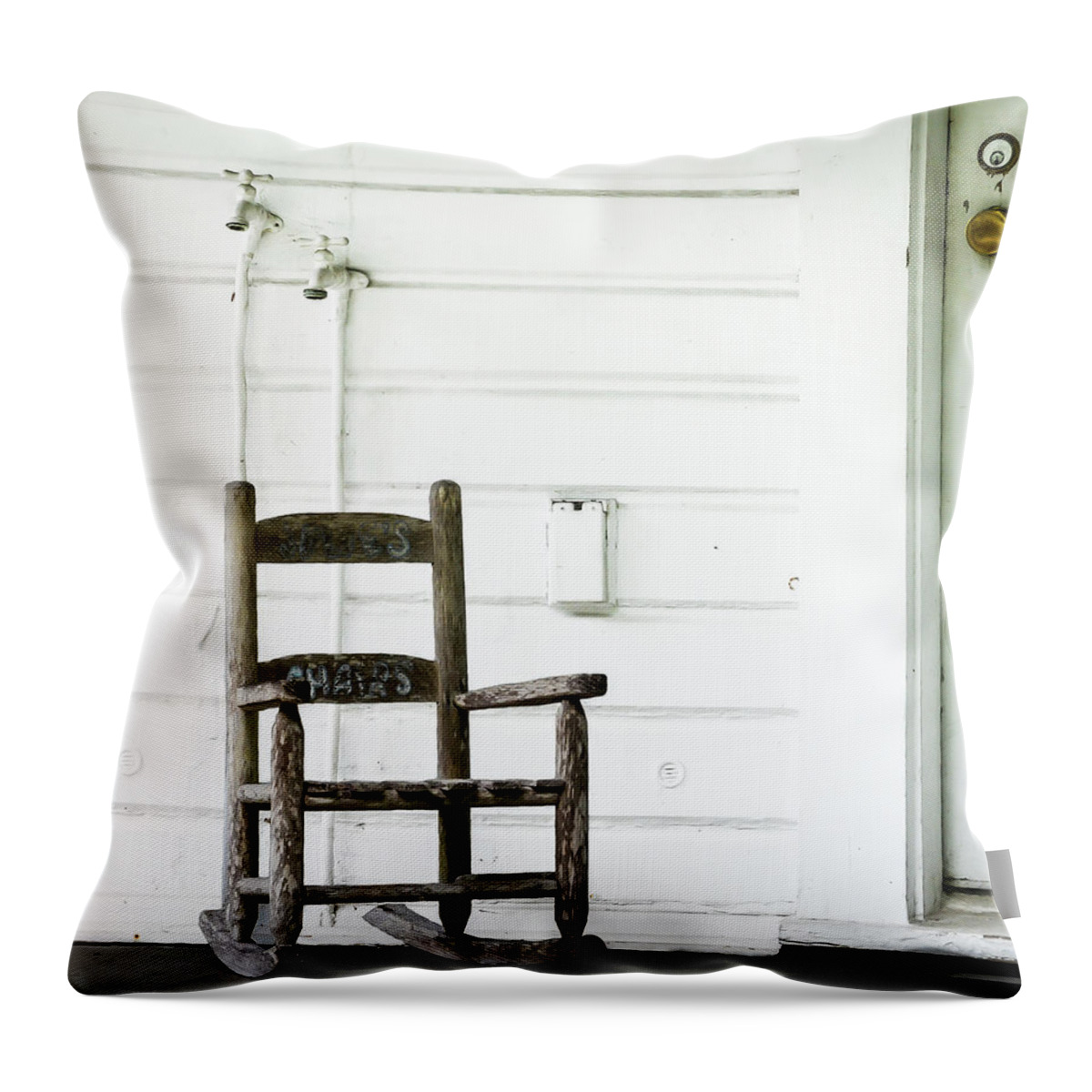 Rocking Chair Throw Pillow featuring the photograph Empty Nest by Jaime Mercado