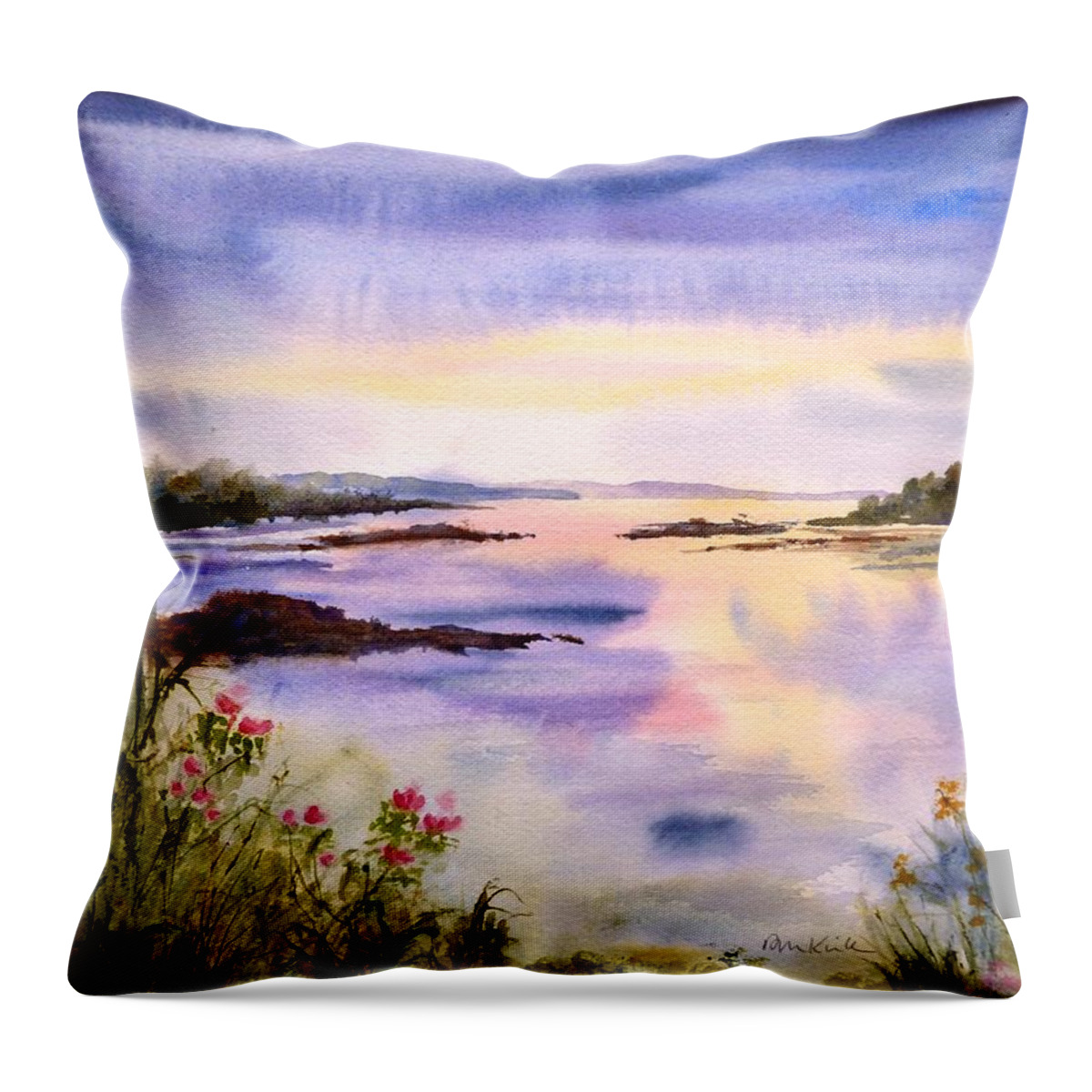 Sunset Throw Pillow featuring the painting End of the Day by Diane Kirk
