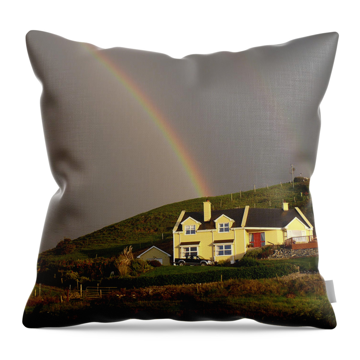 Travel Throw Pillow featuring the photograph End of the Rainbow by Mike McGlothlen