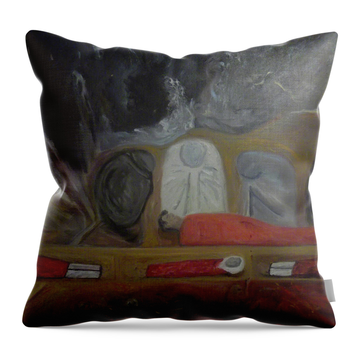 Anguish Throw Pillow featuring the painting Endless Anguish by Susan Esbensen
