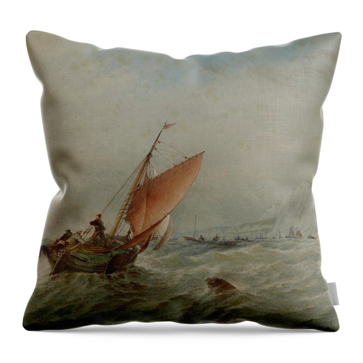 Marine Throw Pillow featuring the painting England by Marine