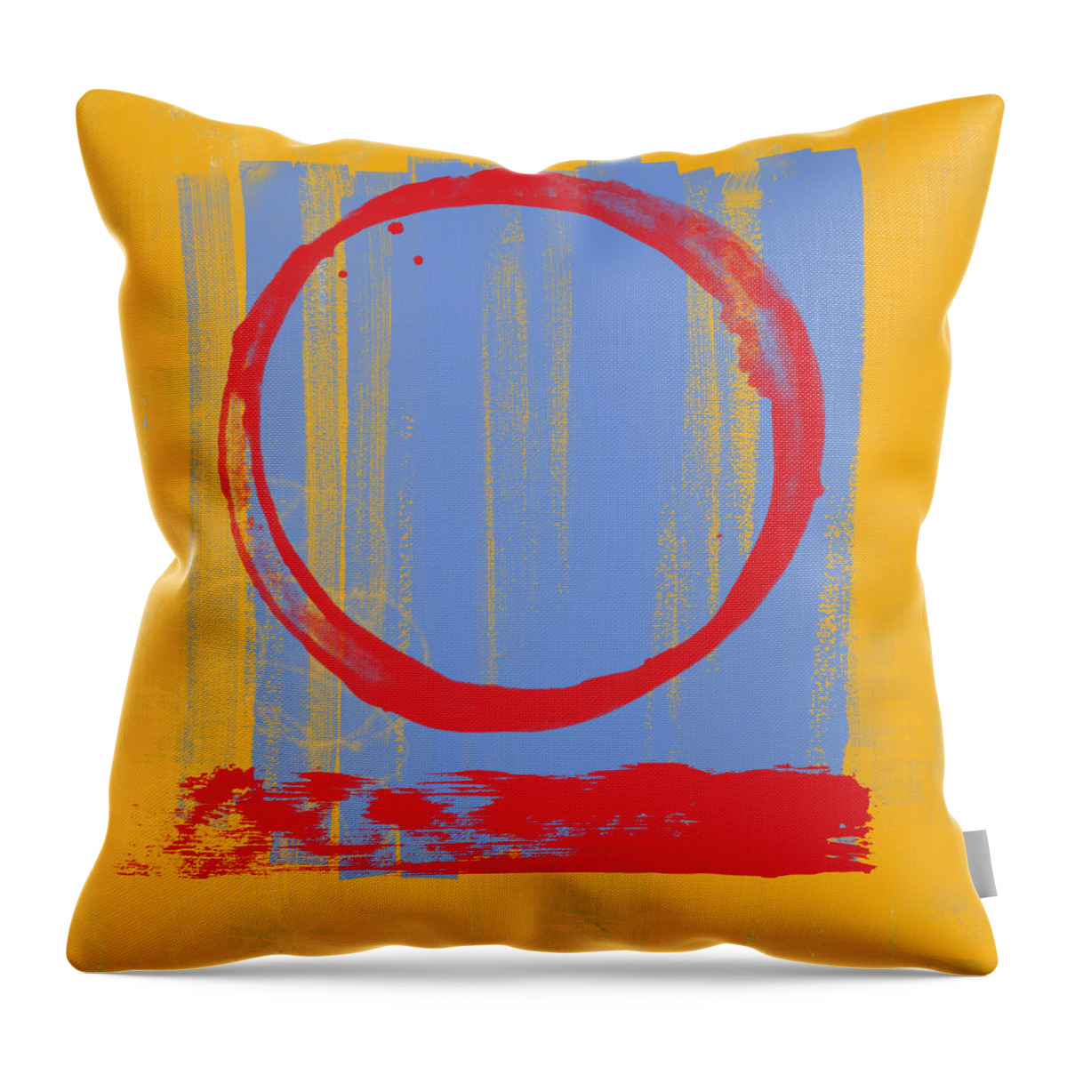 Red Throw Pillow featuring the painting Enso by Julie Niemela