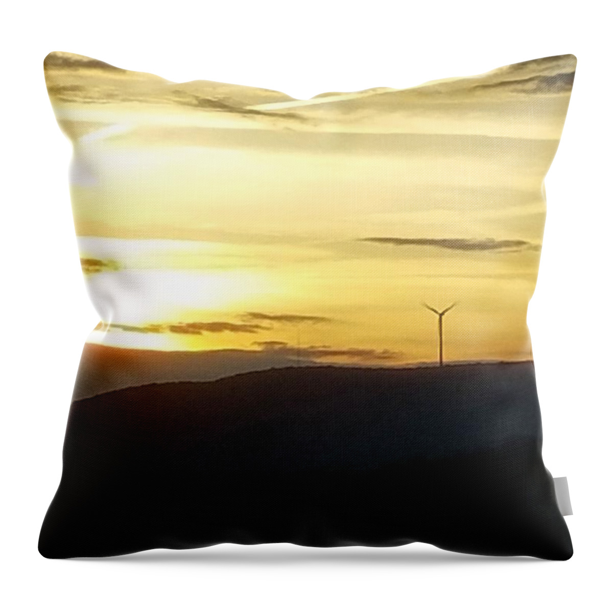Windmill Throw Pillow featuring the photograph Environmental Sunset by Vic Ritchey