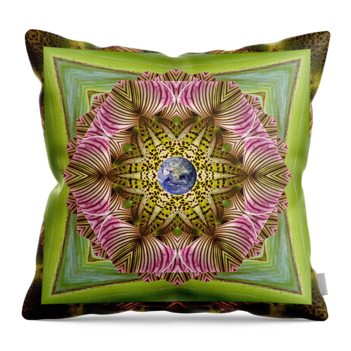 Mandalas Throw Pillow featuring the photograph EpiCenter by Bell And Todd