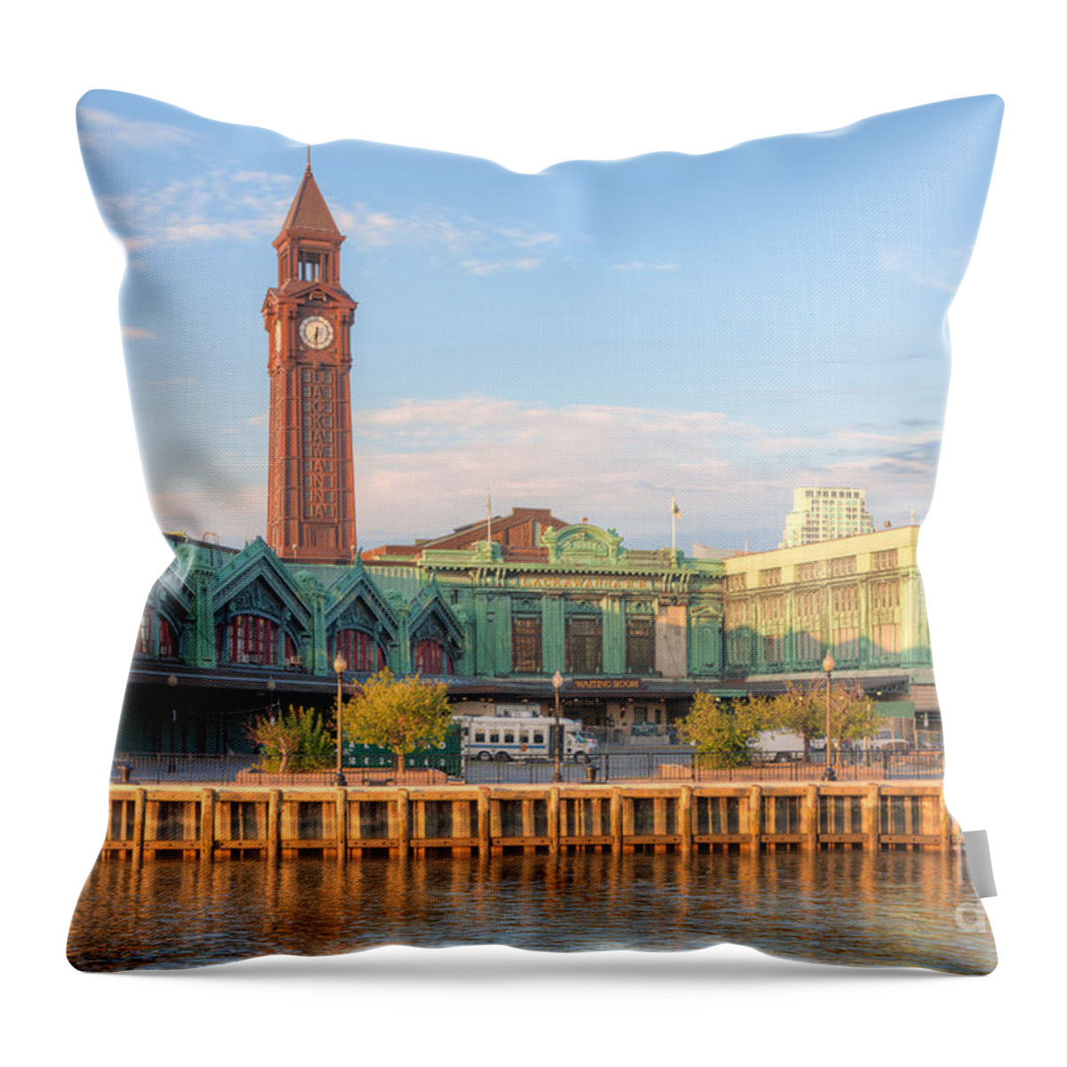 Clarence Holmes Throw Pillow featuring the photograph Erie Lackawanna Terminal III by Clarence Holmes