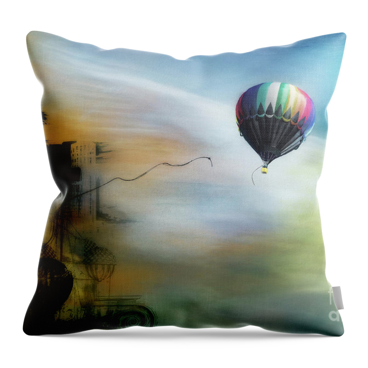 Balloons Throw Pillow featuring the photograph Escape by John Strong