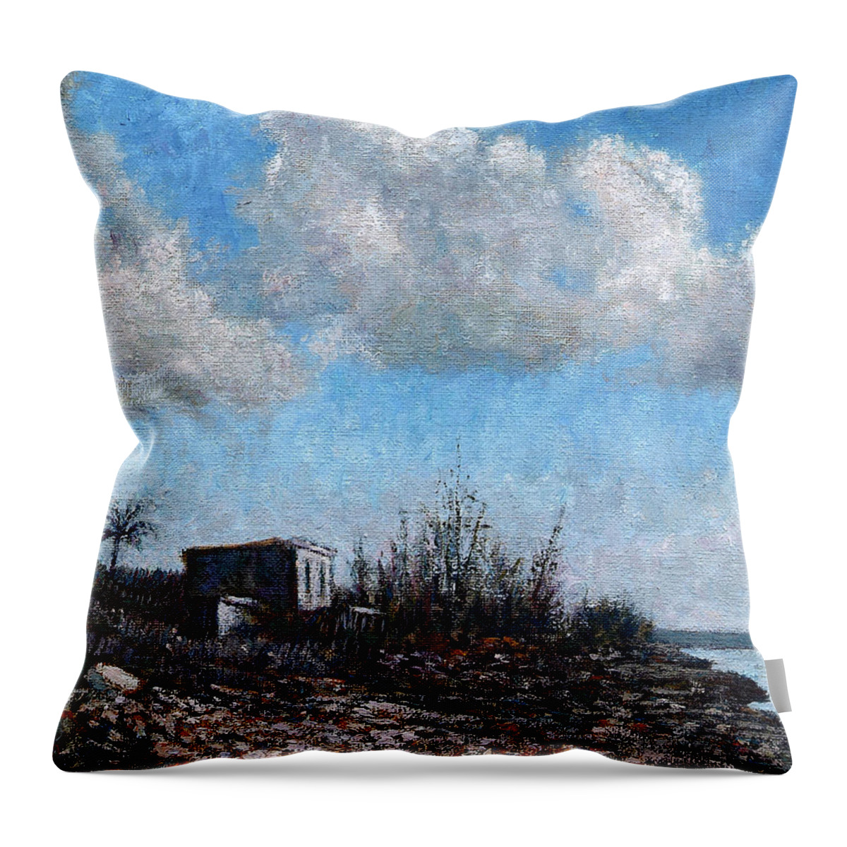 Current Ridge Throw Pillow featuring the painting Evening at Current Ridge by Ritchie Eyma