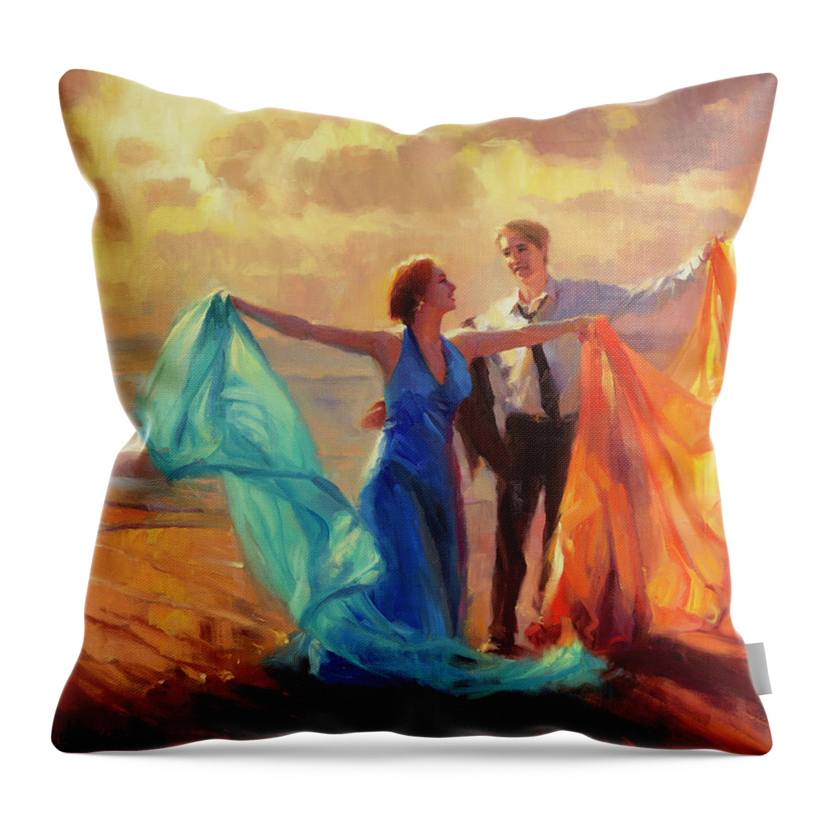 Romance Throw Pillow featuring the painting Evening Waltz by Steve Henderson