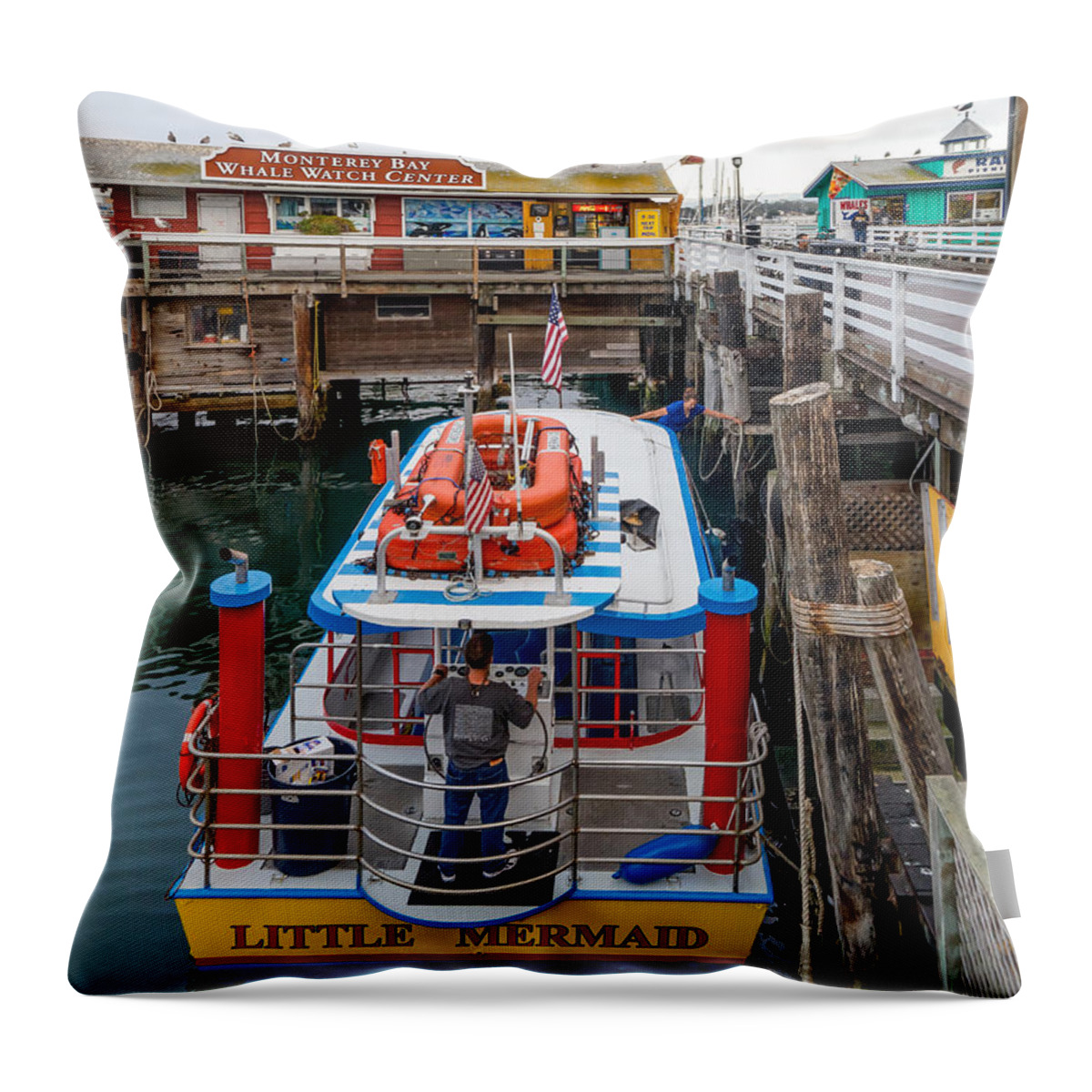Monterey Throw Pillow featuring the photograph Excursion Boat by Derek Dean