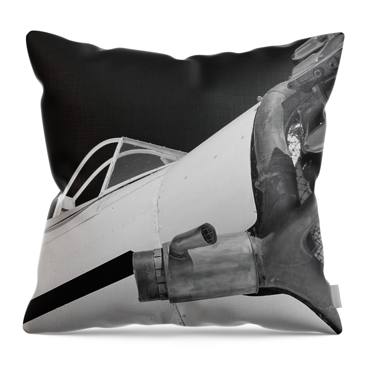 Plane Throw Pillow featuring the photograph Exhaust bw #72 by Raymond Magnani