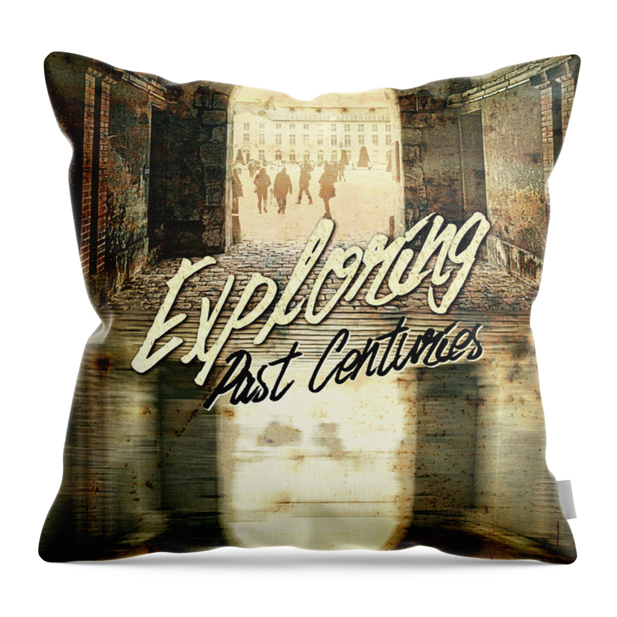 Exploring Past Centuries Throw Pillow featuring the photograph Exploring Past Centuries Fontainebleau Chateau France Architectu by Beverly Claire Kaiya