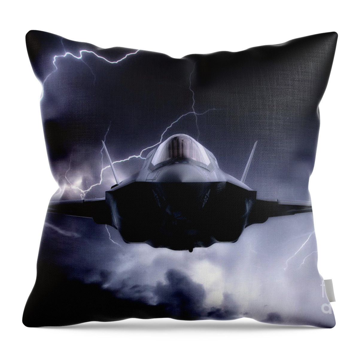 F35 Throw Pillow featuring the digital art F-35 Next Gen Lightning by Airpower Art