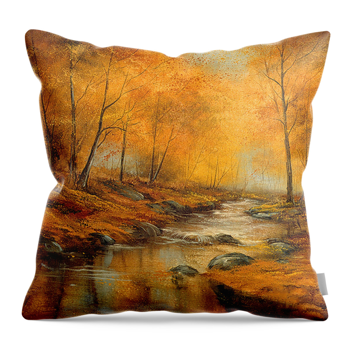 Fall Scene Throw Pillow featuring the painting Fall Reflections by Lynne Pittard