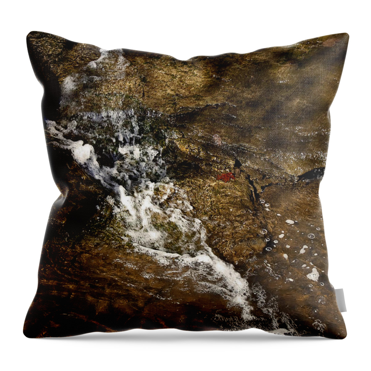 Broadwater Falls Throw Pillow featuring the photograph Fall Runoff at Broadwater Falls by Michael Dougherty