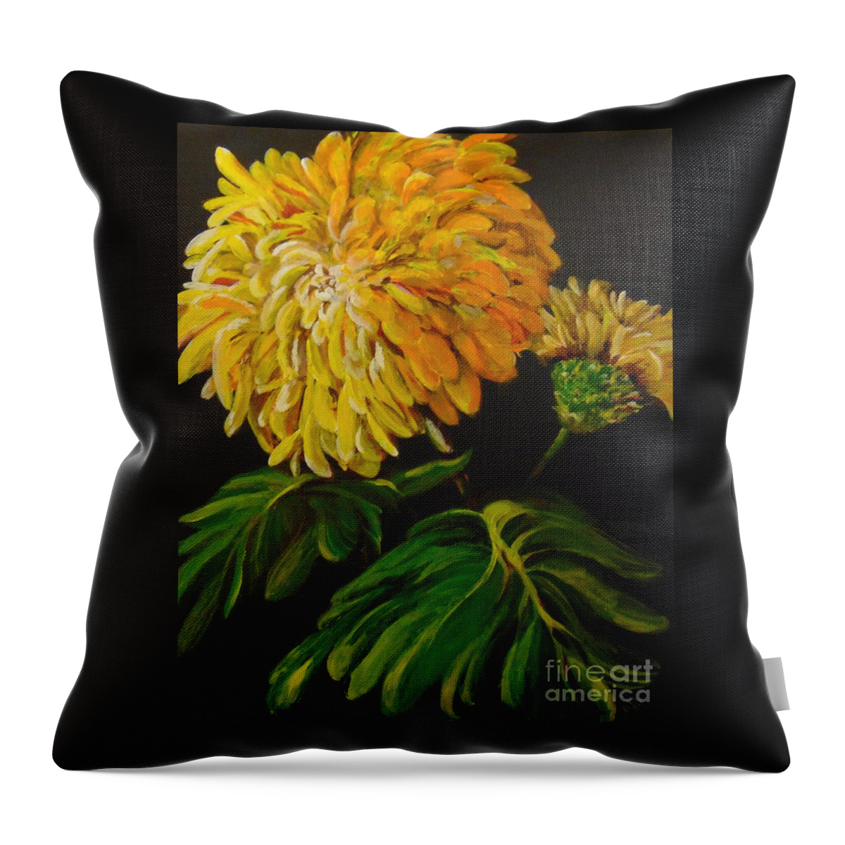 Mum Throw Pillow featuring the painting Fall by Saundra Johnson