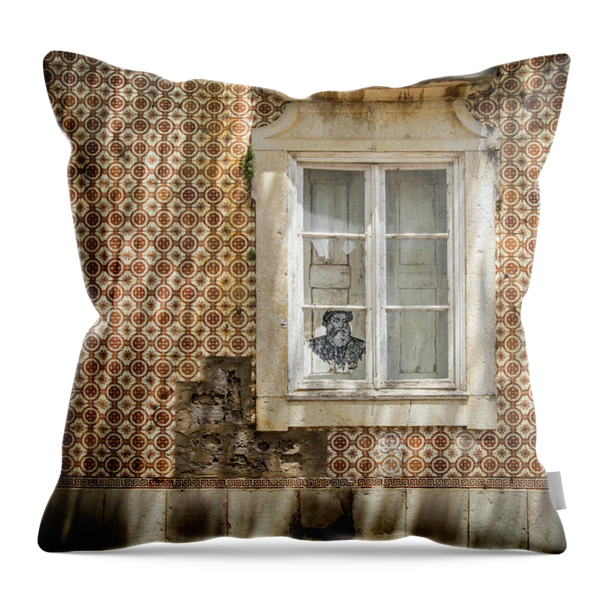 Faro Throw Pillow featuring the photograph Faro Window by Nigel R Bell