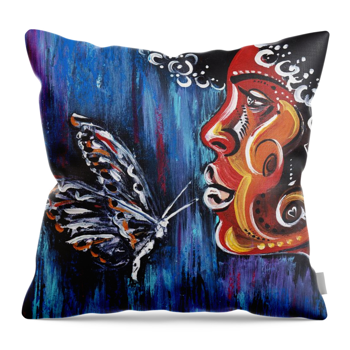 Butterfly Throw Pillow featuring the photograph Fascination by Artist RiA