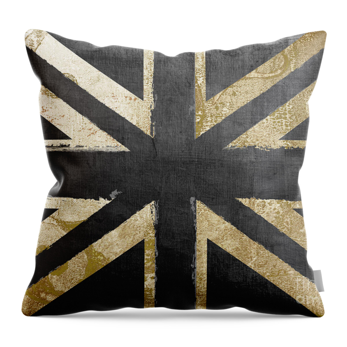 Britain Throw Pillow featuring the painting Fashion Flag United Kingdom by Mindy Sommers