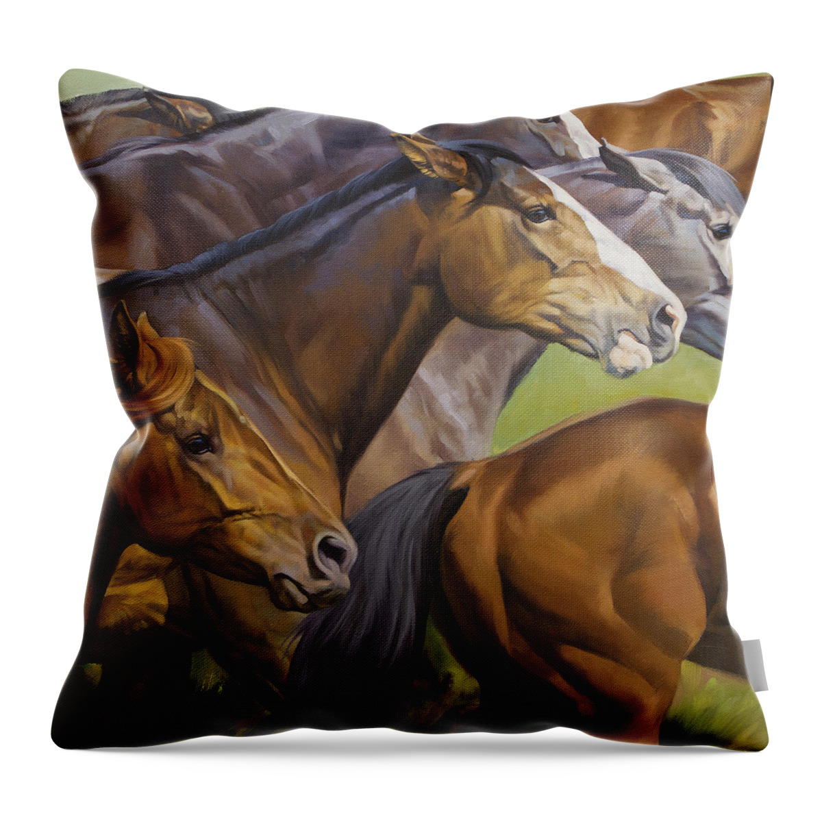 Michelle Grant Throw Pillow featuring the painting Fast Food by JQ Licensing