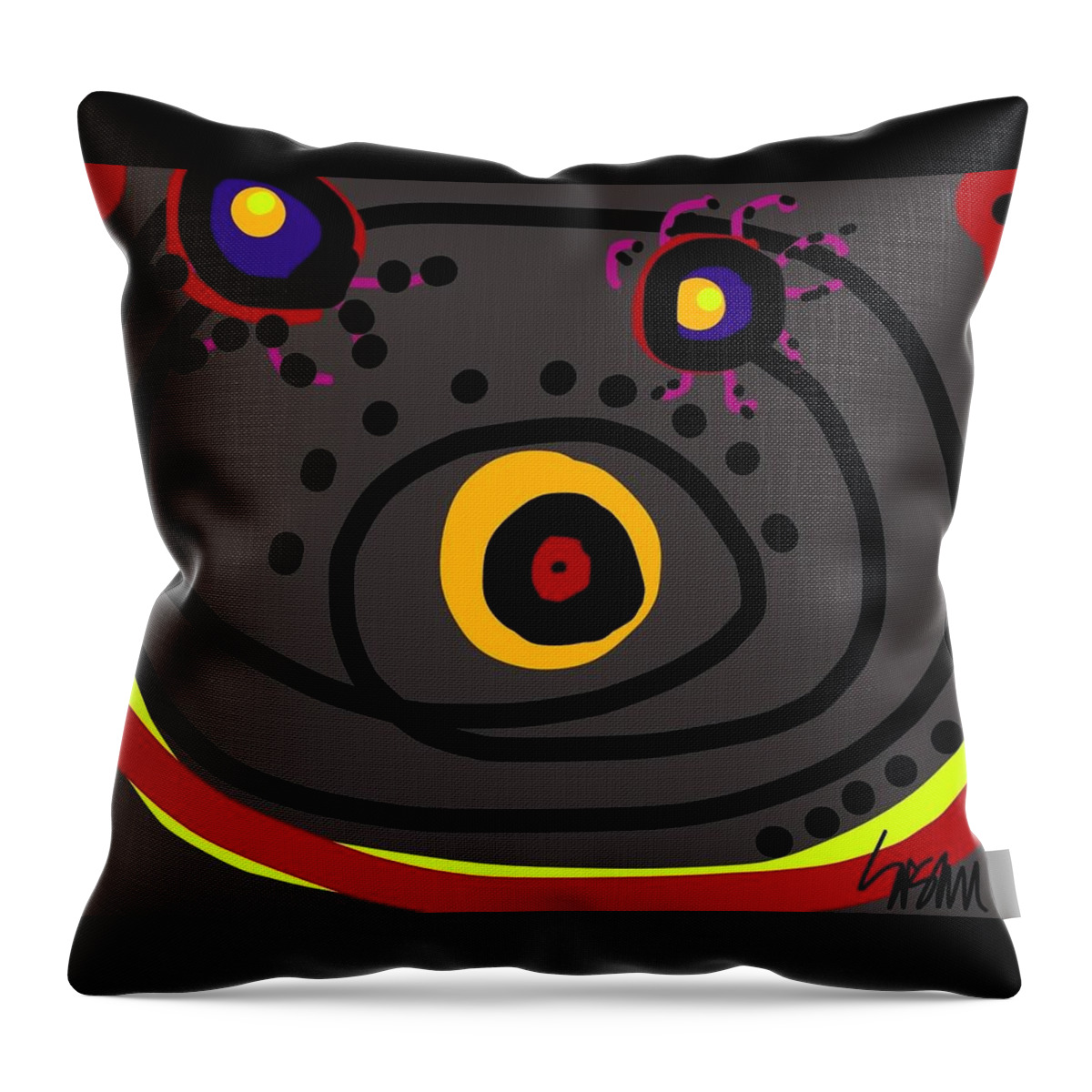 Abstract Throw Pillow featuring the digital art Fat and Sappy by Susan Fielder