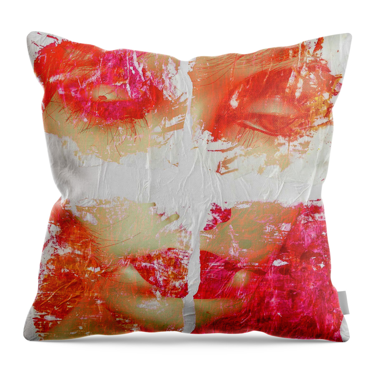Woman Throw Pillow featuring the photograph Feeling splitted by Gabi Hampe