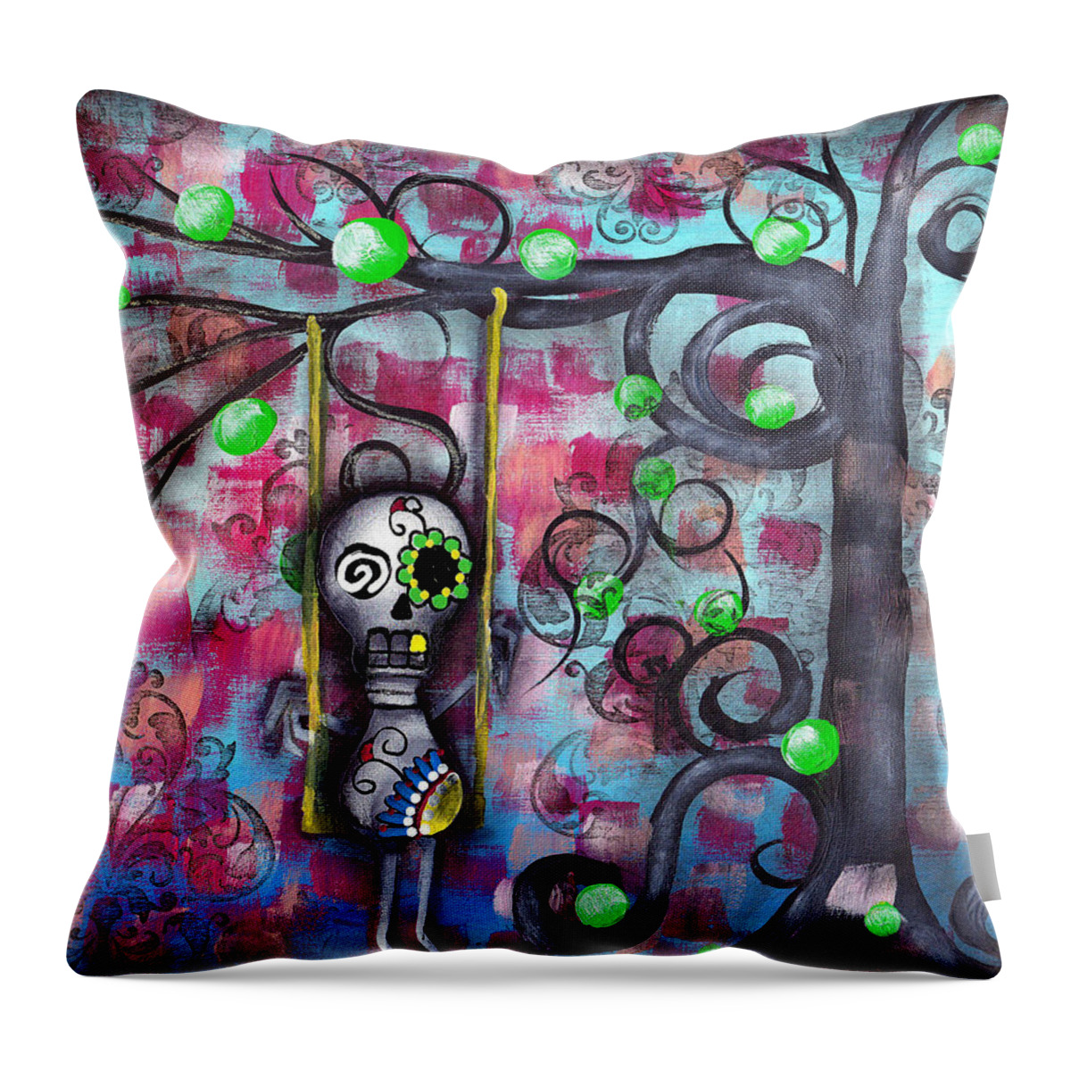 Day Of The Dead Throw Pillow featuring the painting Felipe by Abril Andrade