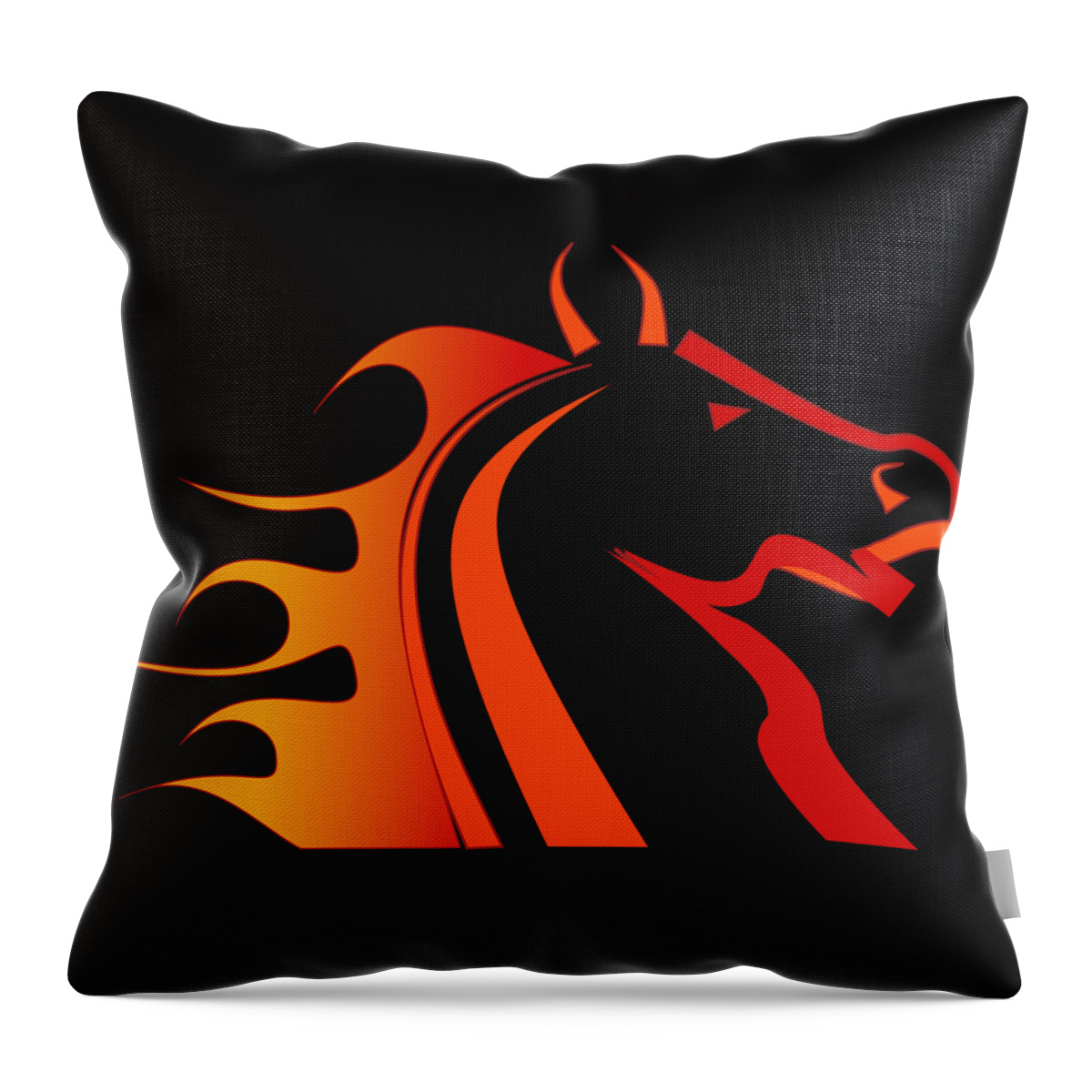 Horse Throw Pillow featuring the digital art Fire Horse by Scott Davis