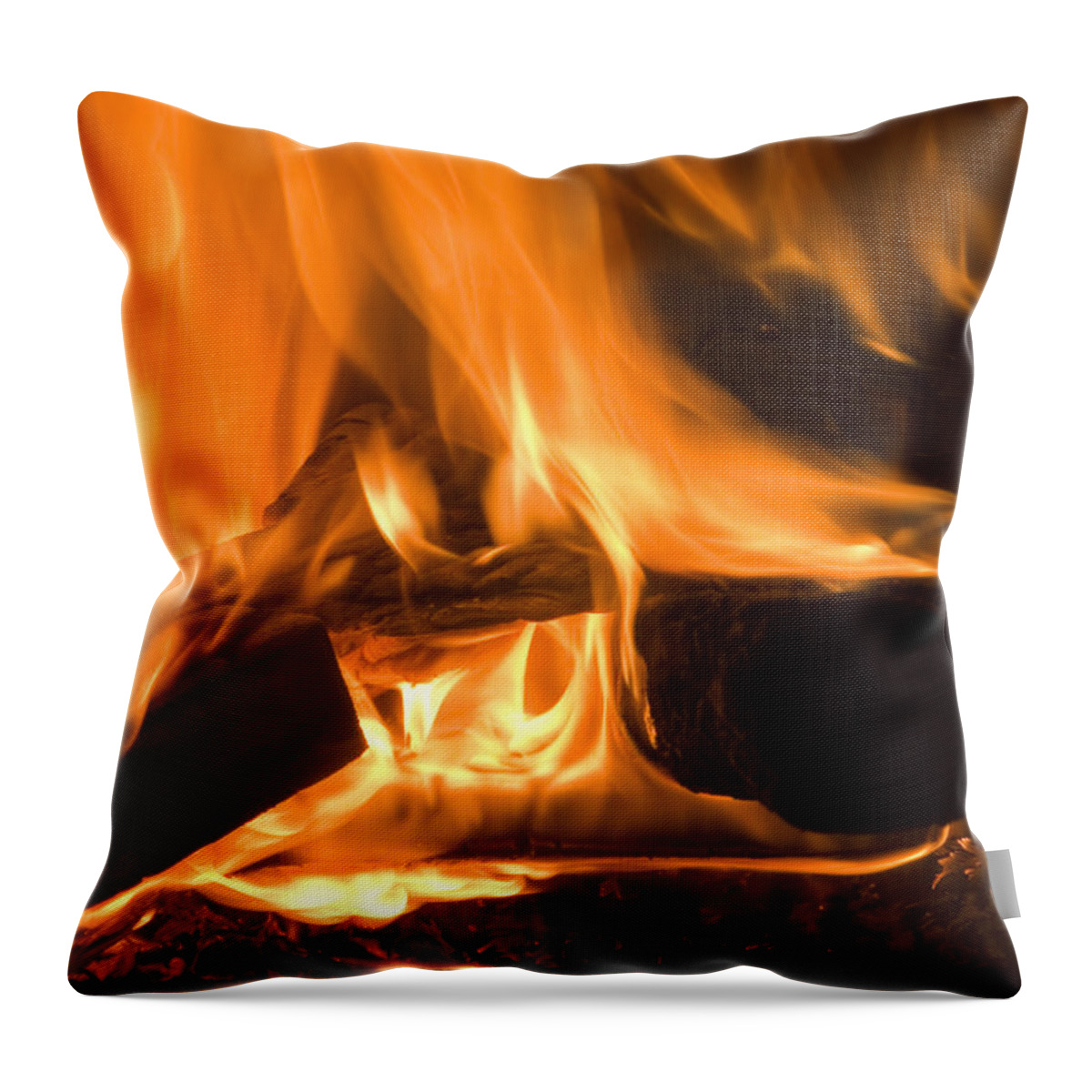 Inferno Throw Pillow featuring the photograph Fire Place background by Michalakis Ppalis