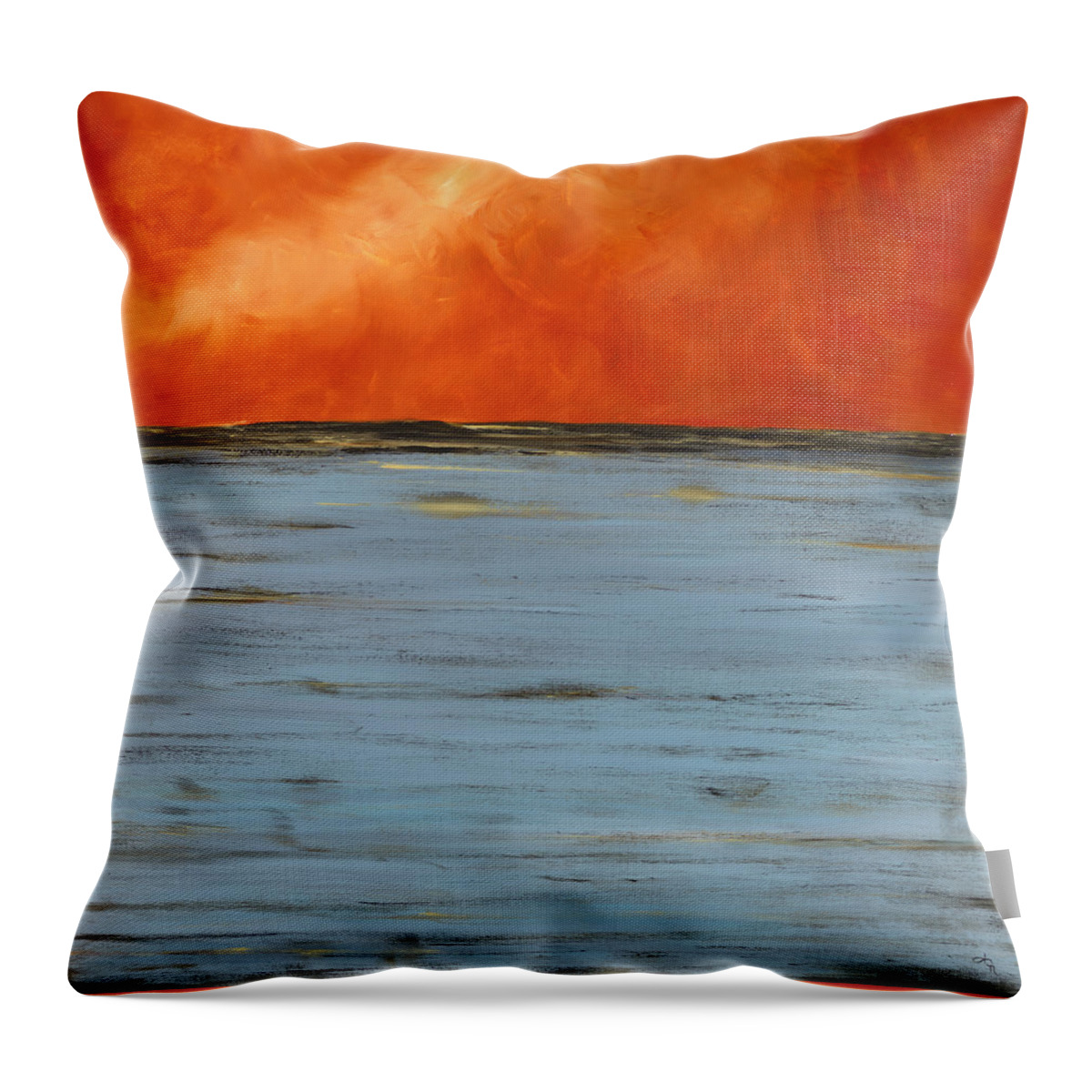 Ocean Throw Pillow featuring the painting Firesky by Tamara Nelson
