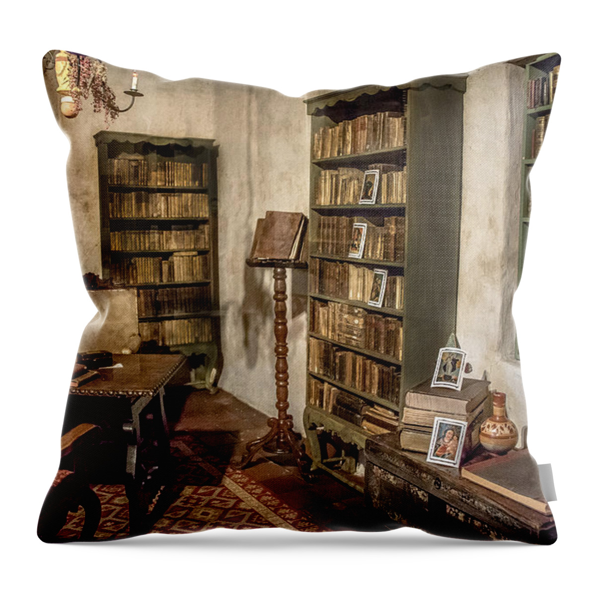 California Throw Pillow featuring the photograph First Library by Patrick Boening