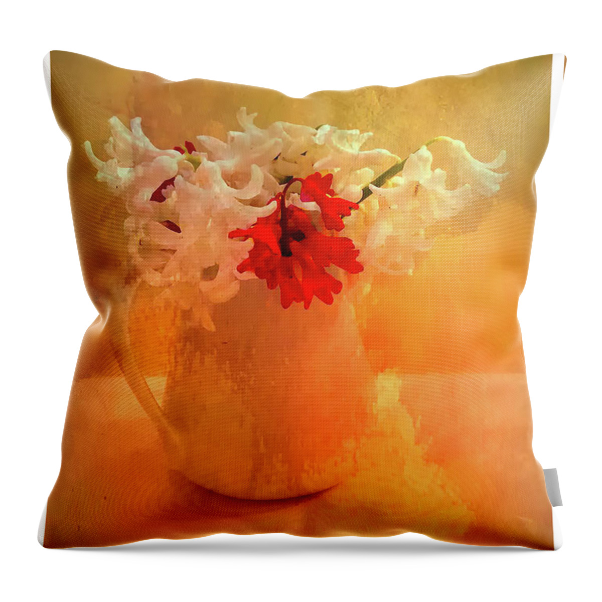 Flowers Throw Pillow featuring the photograph First of Spring by Peggy Dietz