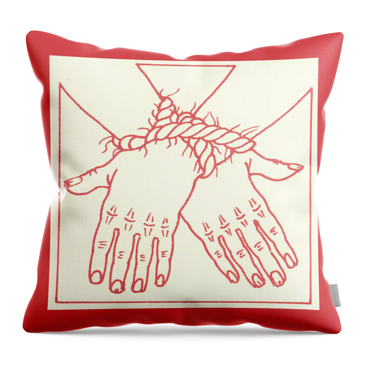 Stations Of The Cross Throw Pillow featuring the drawing FIRST STATION- Jesus is condemned to death by William Hart McNichols