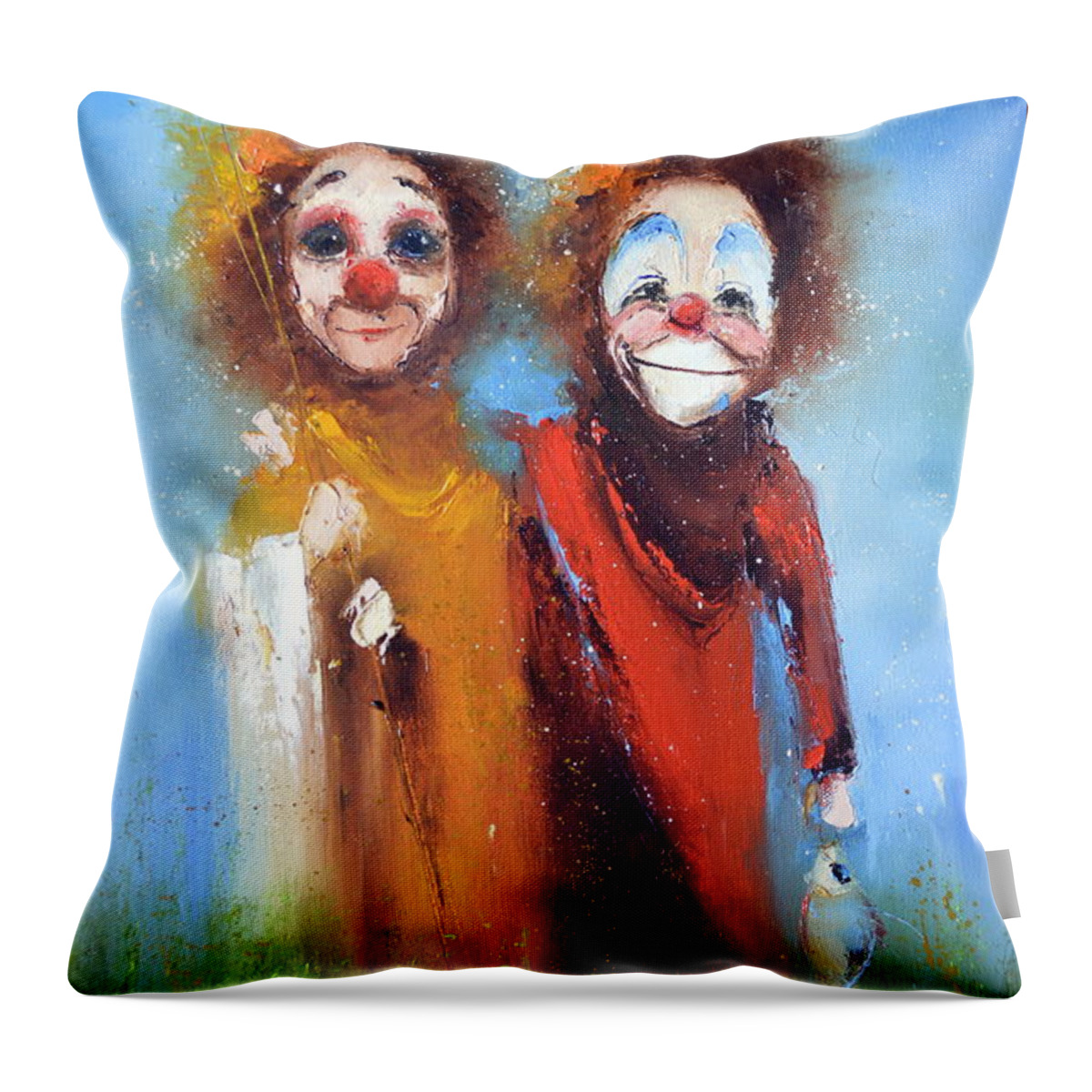 Russian Artists New Wave Throw Pillow featuring the painting Fishermen by Igor Medvedev