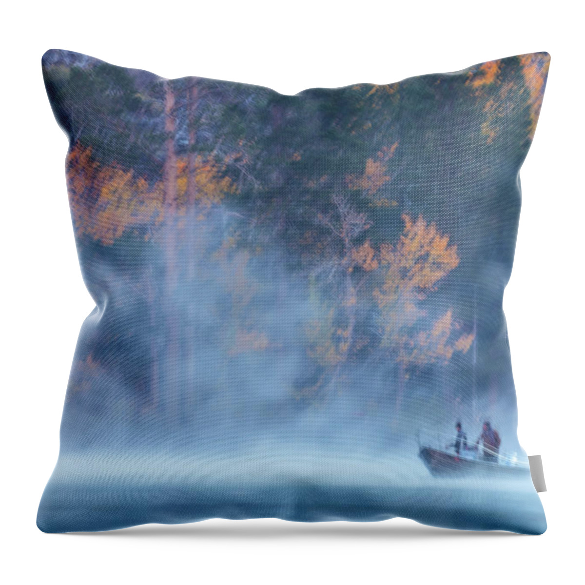 Landscape Throw Pillow featuring the photograph Fishermen by Jonathan Nguyen