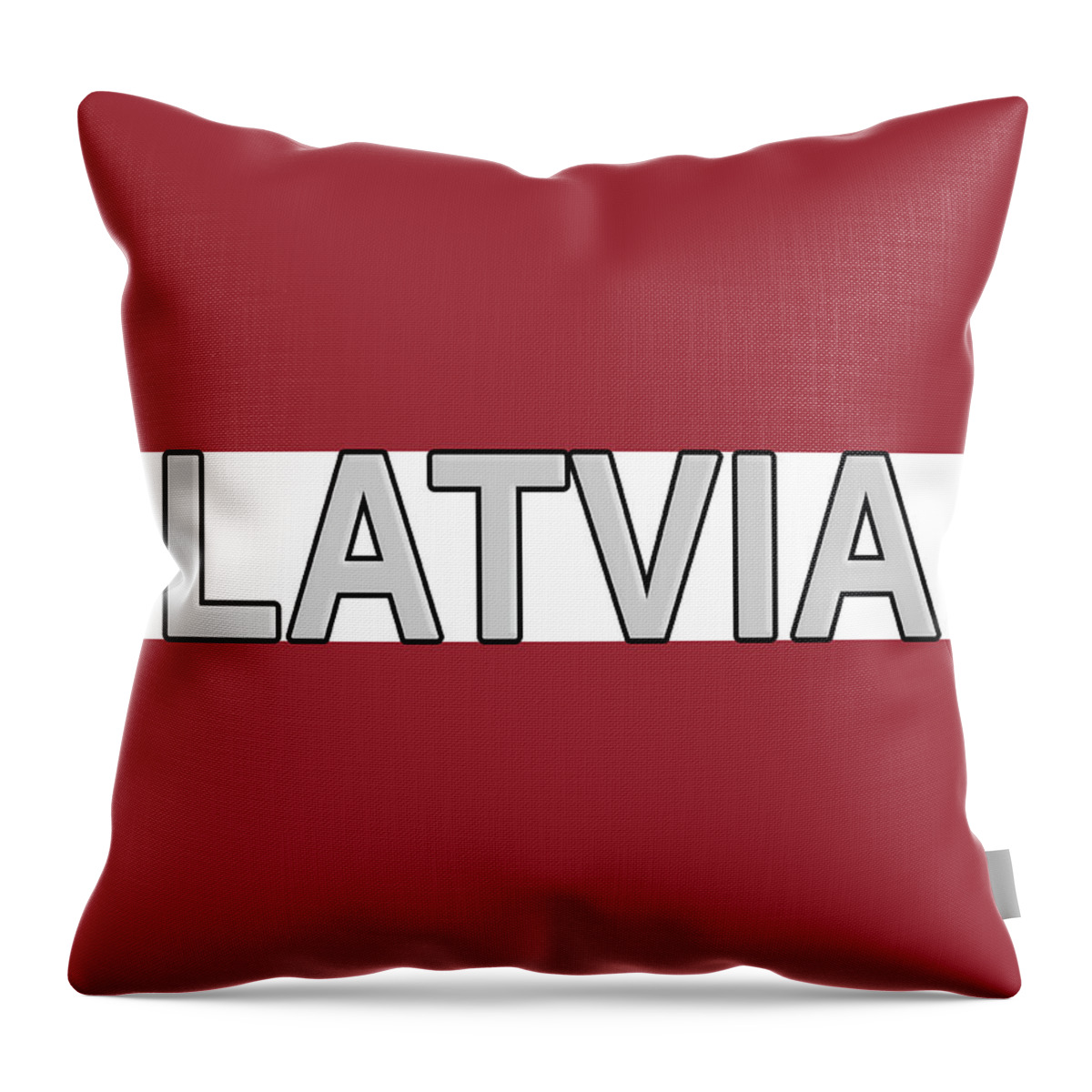 Europe Throw Pillow featuring the digital art Flag of Latvia Word by Roy Pedersen