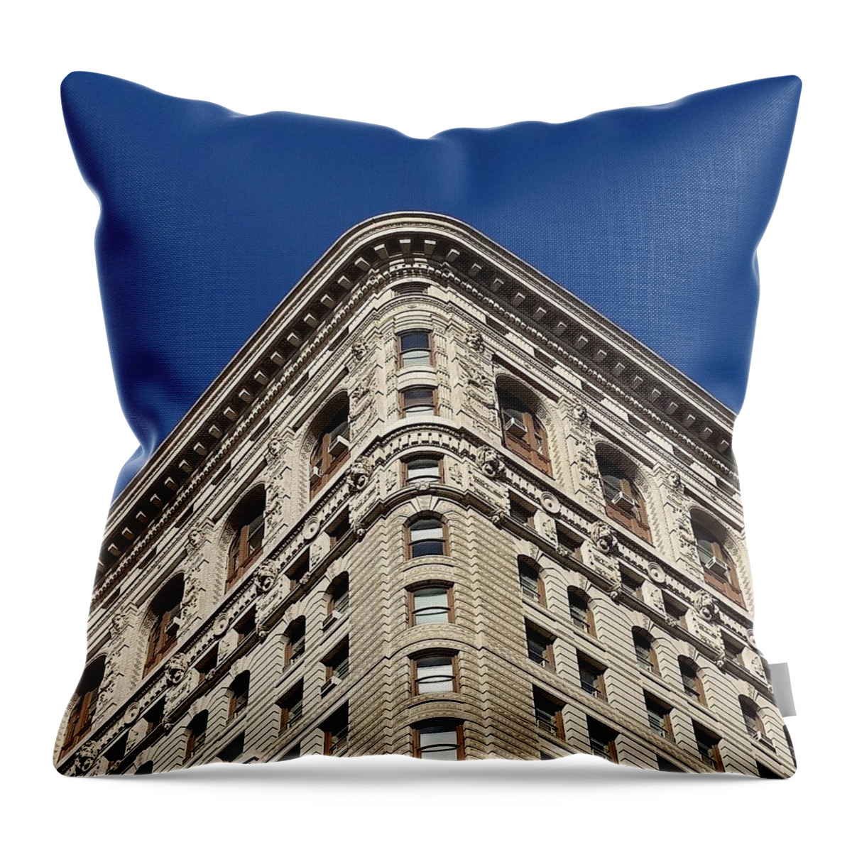 Flatiron Building Throw Pillow featuring the photograph FlatIron Building Corner by Vic Ritchey