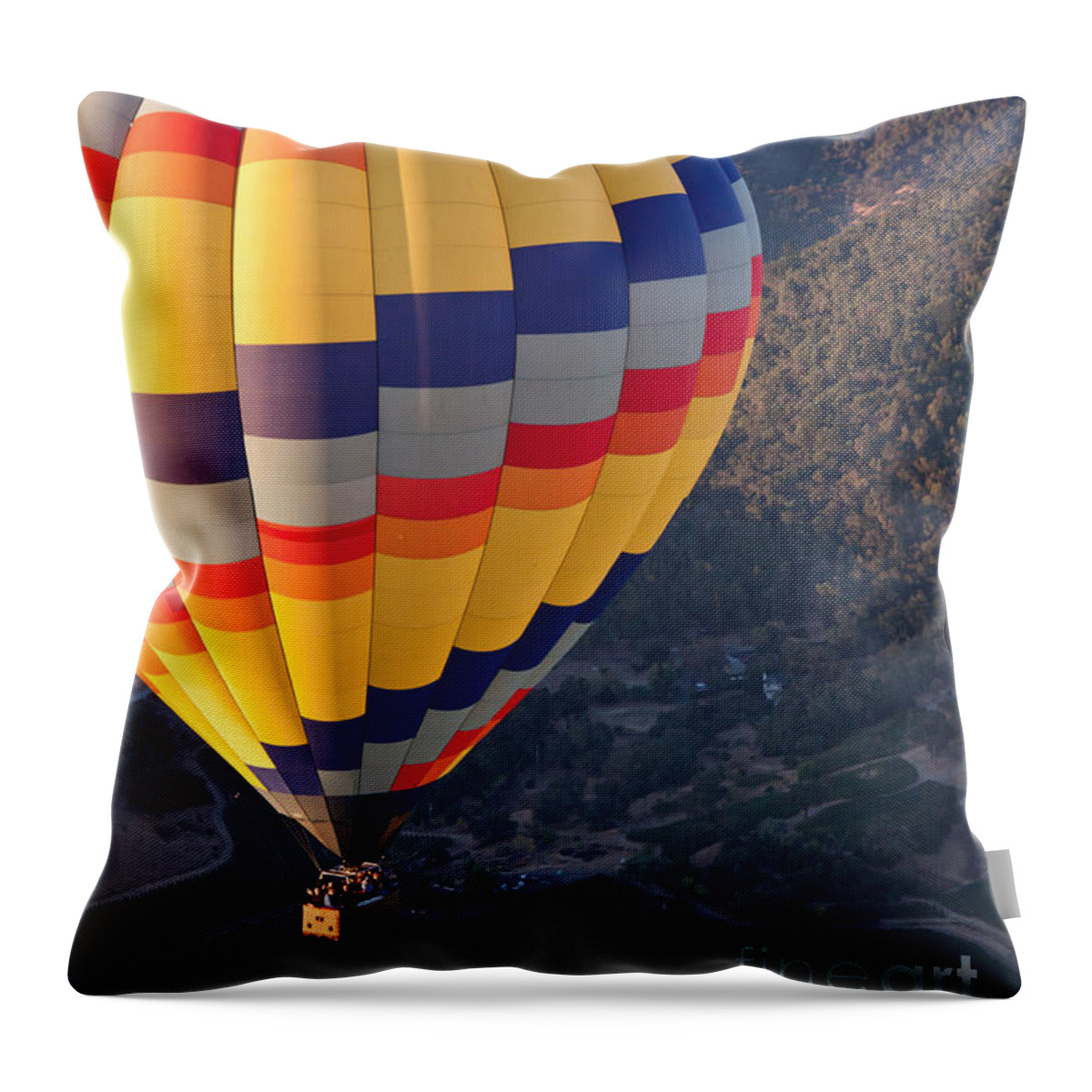 Hot Air Balloon Throw Pillow featuring the photograph Floating Balloon by Ana V Ramirez