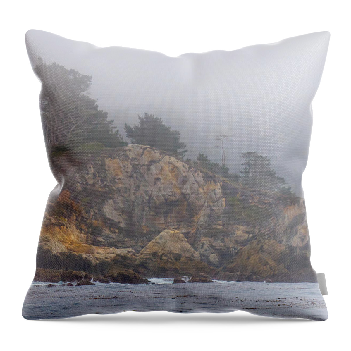 Fog Throw Pillow featuring the photograph Foggy Day at Point Lobos by Derek Dean